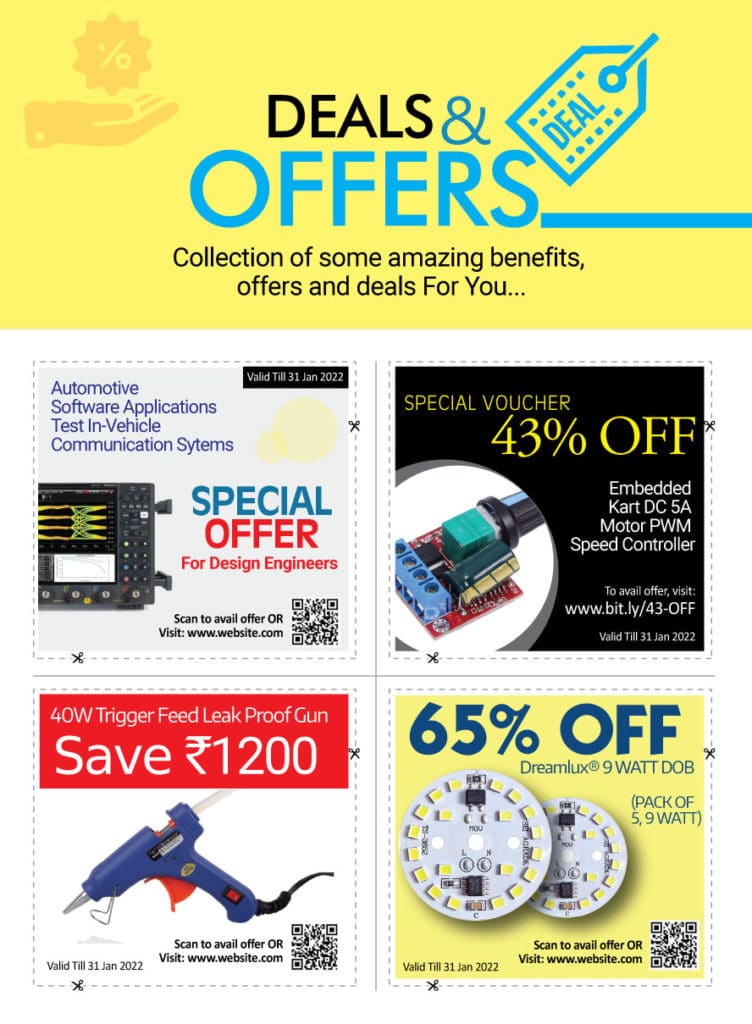 Electronics sample offers and discounts